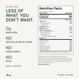Cucumber, Lime & Mint Nutrition Facts and full ingredient list: 0g added sugar, no artificial colors or flavors, no sugar alcohols and no stevia